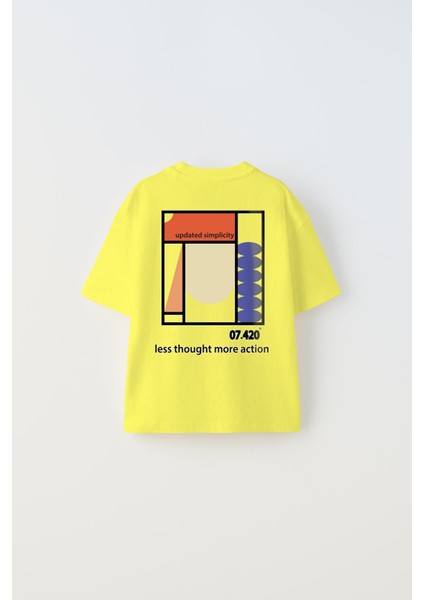 Updated Simplicity Yazılı Desen Tasarım Baskılı Sarı Çocuk T-Shirt