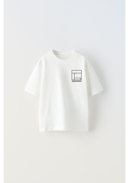 Updated Simplicity Yazılı Desen Tasarım Baskılı Beyaz Çocuk T-Shirt