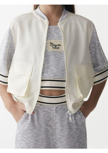 Kız Çocuk Paraşüt Kumaş Kolları Tiko Detaylı Ceket indirimleri