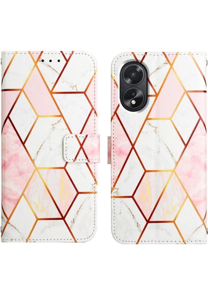 Oppo A38 4g Kickstand Mermer Desen Pu Deri Cüzdan Için Kılıf (Yurt Dışından)