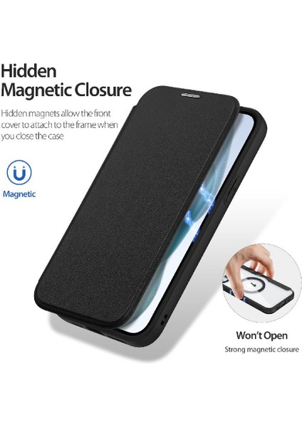 Rfıd Durfid Durumda IPhone 15 Artı Rfıd Engelleme Kart Yuvası ile Pu Deri (Yurt Dışından)