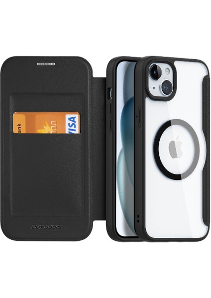 Rfıd Durfid Durumda IPhone 15 Artı Rfıd Engelleme Kart Yuvası ile Pu Deri (Yurt Dışından)