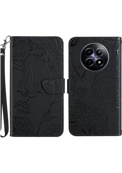 Realme 12 5g Için Kılıf Darbeye Deri Kılıf Pu Deri Kapak Çevirin ve (Yurt Dışından)