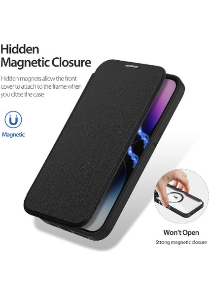 Rfıd Engelleme Kart Yuvası Pu Kapak ile IPhone 14 Pro Max Için Duducase Durumda (Yurt Dışından)