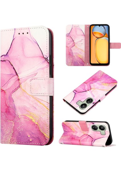 Xiaomi Redmi Için Kılıf Redmi 4g Cüzdan Pu Deri Kickstand Mermer Desen (Yurt Dışından)