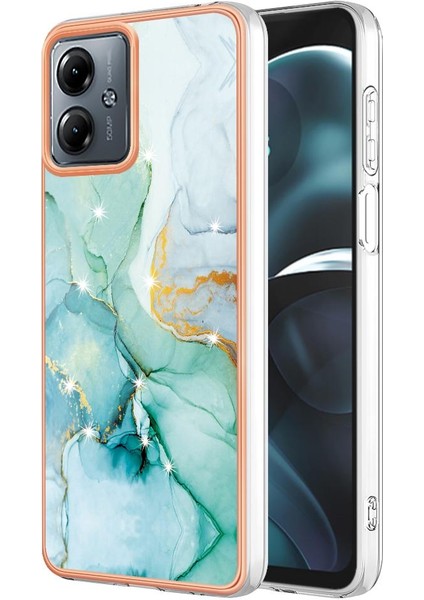 Motorola Moto G14 Ince Tpu Yumuşak Tampon Koruma Mermer Desen (Yurt Dışından)