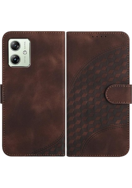Motorola Moto G54 5g Manyetik Kart Tutucu Geometrik Desen Pu (Yurt Dışından)
