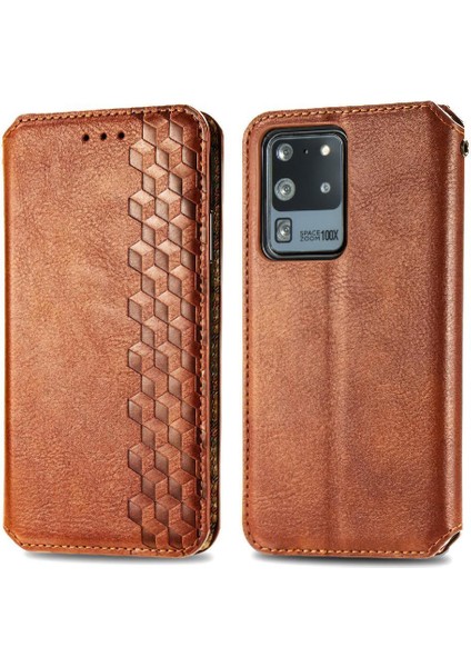 Samsung Galaxy S20 Ultra Moda Tasarım Deri Kılıf Zarif (Yurt Dışından)