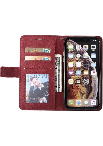 IPhone Xr Pu Deri Kart Tutucu Kickstand Cüzdan Flip Folio (Yurt Dışından)