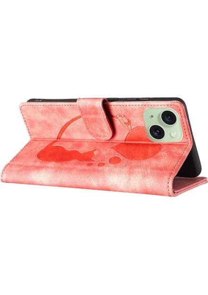 IPhone 15 Için Kılıf Kabartmalı Sevimli Kedi Cüzdan Kılıf Kart Cep Flip Folio (Yurt Dışından) fırsatları