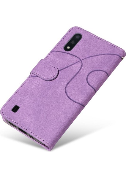 Samsung Galaxy A02/M02 Iki Renkli Dikiş Kickstand Koruyucu Kılıf (Yurt Dışından)