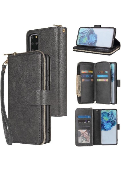 Samsung Galaxy S20 Flip Kapak Için Kılıf Kart Tutucu Cüzdan Kılıf ile 9 Kart (Yurt Dışından)