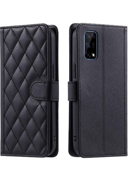 Realme 7 Pro Için Telefon Kılıfı Manyetik El Kayışı Kafes Flip Folio Cüzdan (Yurt Dışından) indirimleri
