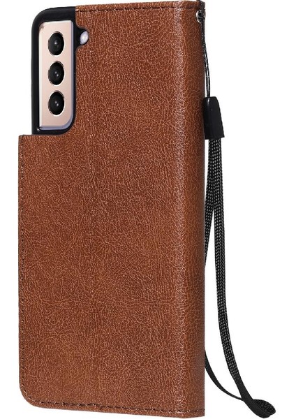 Samsung Galaxy S21 Yüksek Kaliteli Deri Klasik Düz Renk Için Flip Case (Yurt Dışından) modelleri
