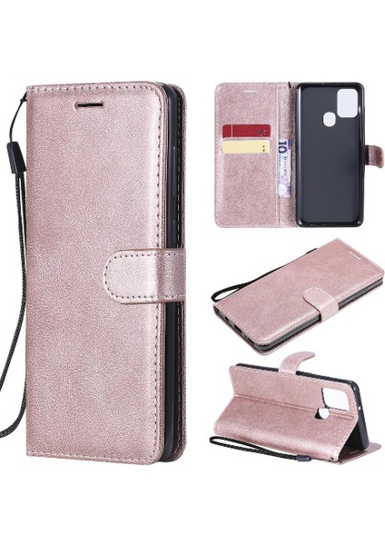 Kart Yuvası ile Samsung Galaxy A21S Için Flip Case Iş Cüzdan Telefon (Yurt Dışından)