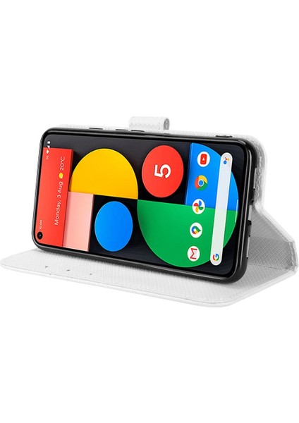 Google Piksel 5 Manyetik Cüzdan Kapak Kart Tutucu Kickstand Için Kılıf (Yurt Dışından)