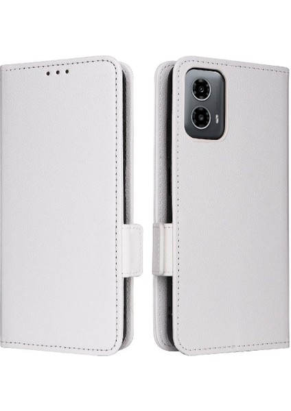 Motorola Moto G34 5g Manyetik Yan Toka Cüzdan Kart Yuvaları Pu (Yurt Dışından)