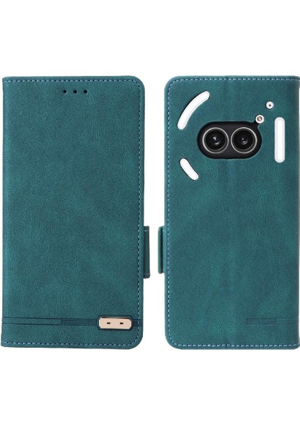 Nothing Telefon 2A Manyetik Karbon Fiber Deri Folio Flip Case (Yurt Dışından)