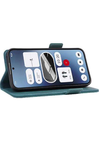 Nothing Telefon 2A Manyetik Karbon Fiber Deri Folio Flip Case (Yurt Dışından)