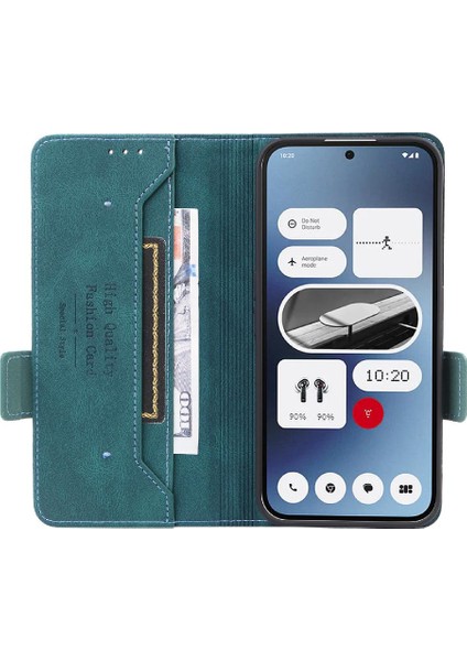 Nothing Telefon 2A Manyetik Karbon Fiber Deri Folio Flip Case (Yurt Dışından)