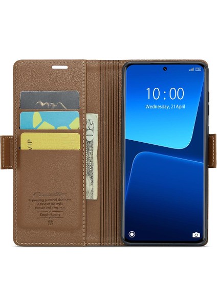 Xiaomi 13 Pro Cüzdan Durumda Kart Yuvası Anti Dolandırıcılık Kickstand (Yurt Dışından) modelleri
