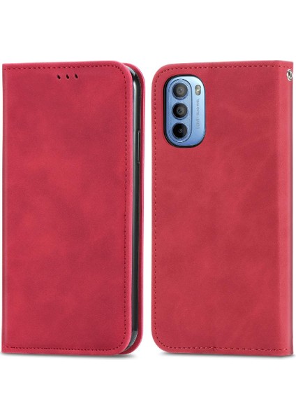 Moto G31 Fermuar Kordon Cüzdan Deri Kılıf Aşk Için Kılıf (Yurt Dışından)