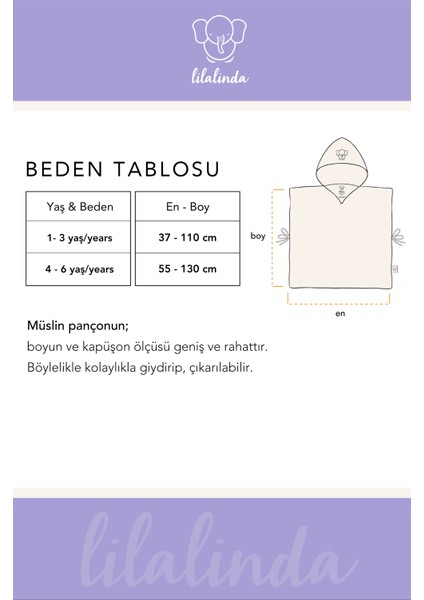Bebek/çocuk Bornoz 4 Kat Müslin Panço Pembe Nakışlı %100 Pamuk - Krem indirimleri