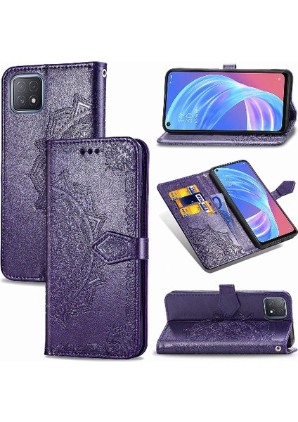 Oppo Oppo 5g Deri Kılıf Için Kılıf Basit Iş Zarif Desen Flip (Yurt Dışından)