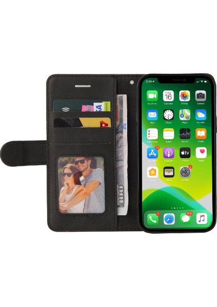 Kart Yuvası Standı ile IPhone 15 Pu Deri Flip Folio Kılıf (Yurt Dışından)