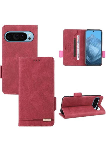 Kart Tutucu Kickstand Tam Koruma Fiber ile Google Pixel 9 Için Kılıf (Yurt Dışından)