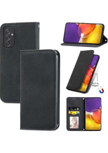 Samsung A82 5g Için Kılıf Deri Kılıf Darbeye Cüzdan Kapak Çevirin Basit (Yurt Dışından)