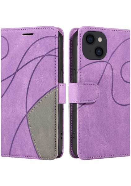 IPhone 15 Artı Kickstand Koruyucu Pu Deri Flip Folio Kılıf (Yurt Dışından)