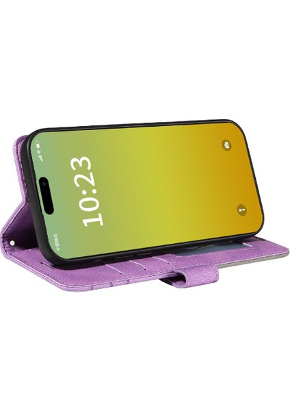 IPhone 15 Artı Kickstand Koruyucu Pu Deri Flip Folio Kılıf (Yurt Dışından)