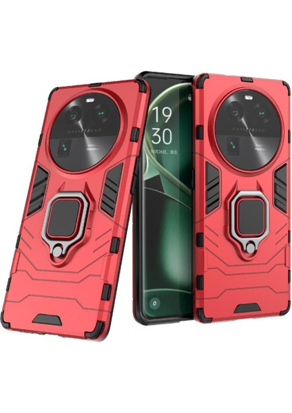 Oppo Için Kılıf Bulmak X6 Pro 5g 360 &deg; Dönen Halka Darbeye Kapak Askeri (Yurt Dışından)