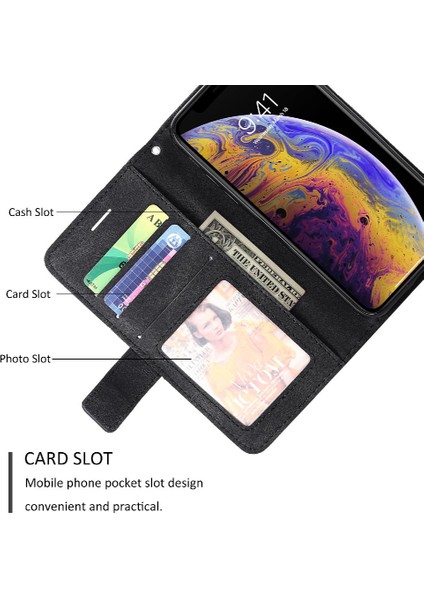 IPhone X/xs Darbeye Dayanıklı Manyetik Cüzdan Çevirme Folyo Kart Tutucu Pu (Yurt Dışından)