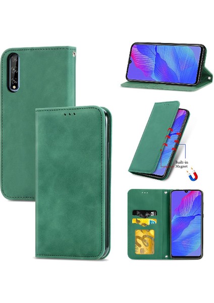 Huawei Y8P Darbeye Kapak Kapak Basit Iş Cüzdan Deri (Yurt Dışından)