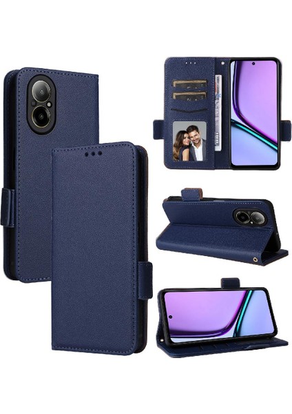 Realme C67 4g Cüzdan Manyetik Kart Yuvaları Için Kılıf Tutucu Pu Deri Yan (Yurt Dışından)