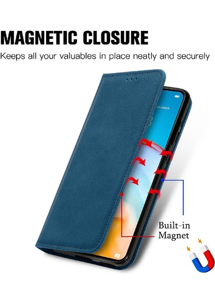 BDT Boutique Huawei P40 Kordon Cüzdan Basit Iş Fermuar Deri Kılıf (Yurt Dışından)