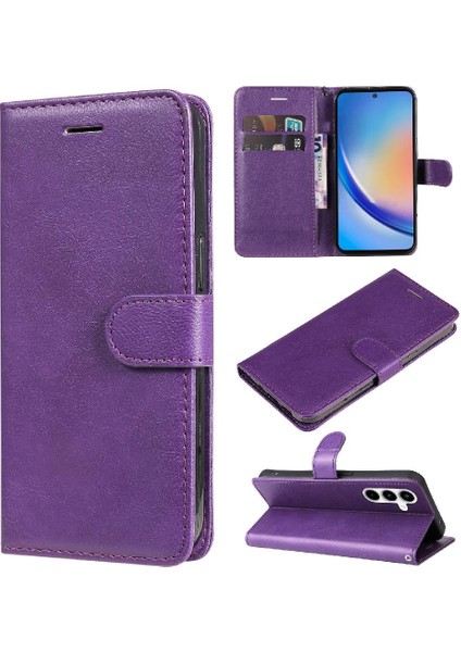 Kart Yuvası ile Samsung Galaxy A35 5g Klasik Düz Renk Için Flip Case (Yurt Dışından)