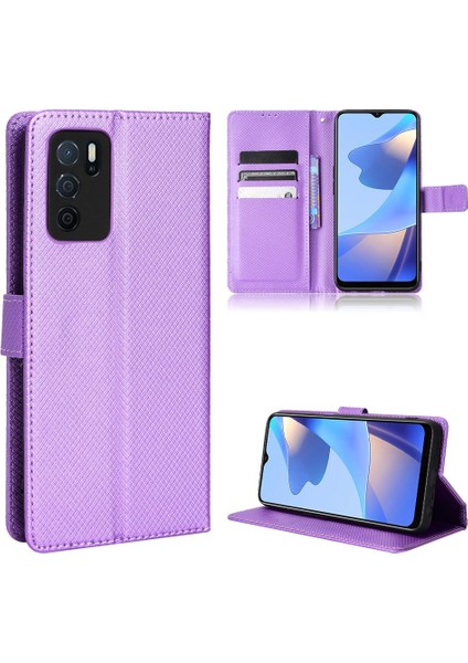 Oppo A16/A16S/A54S Manyetik Cüzdan Kapak Kickstand Kart Tutucu (Yurt Dışından)