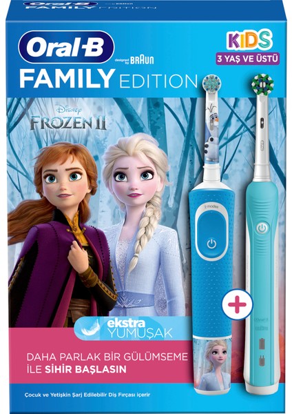Aile Paketi Pro 500 + D100 Frozen Şarjlı Diş Fırçası