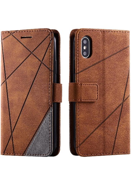 IPhone X/xs Darbeye Dayanıklı Manyetik Cüzdan Çevirme Folyo Kart Tutucu Pu (Yurt Dışından)