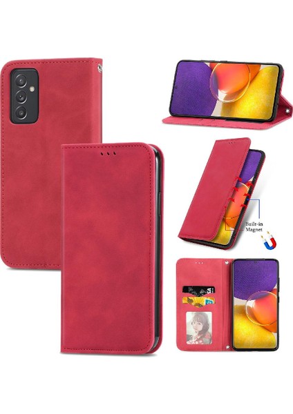 Samsung A82 5g Için Kılıf Deri Kılıf Darbeye Cüzdan Kapak Çevirin Basit (Yurt Dışından)
