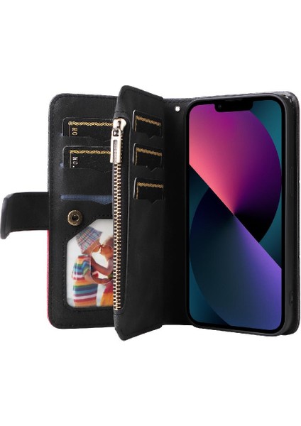 IPhone 14 Için Kılıf Kart Yuvası ile Iki Renkli Dikiş Kickstand Koruyucu (Yurt Dışından) fırsatları