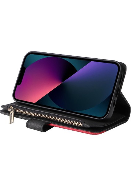 IPhone 14 Için Kılıf Kart Yuvası ile Iki Renkli Dikiş Kickstand Koruyucu (Yurt Dışından) indirimleri