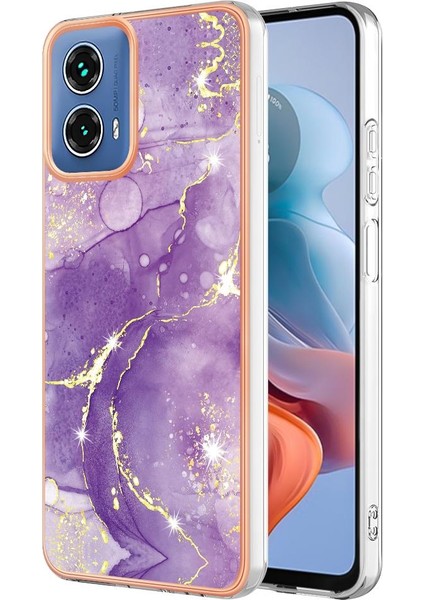 Motorola Moto G34 Koruma Için Kılıf Ince Tpu Mermer Desen Yumuşak Tampon (Yurt Dışından)