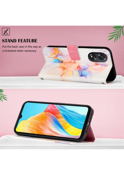 Oppo A38 4g Kickstand Mermer Desen Pu Deri Cüzdan Için Kılıf (Yurt Dışından) fırsatları
