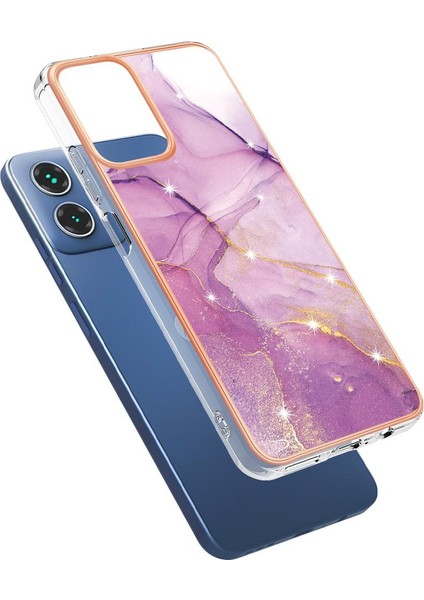 Motorola Moto G34 Koruma Için Kılıf Ince Tpu Mermer Desen Yumuşak Tampon (Yurt Dışından)