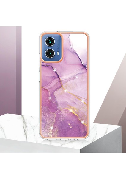 Motorola Moto G34 Koruma Için Kılıf Ince Tpu Mermer Desen Yumuşak Tampon (Yurt Dışından)