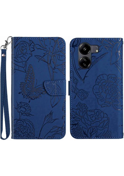 Bilek Kayışı Anti-Damla Koruma Deri ile Xiaomi Redmi 13C 4g Için Kılıf (Yurt Dışından)